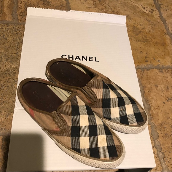 BURBERRY Nova Check Plaid Slip On Sneaker 38